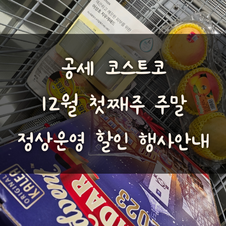  공세 코스트코 12월 첫째주 주말 정상 운영 할인 행사 확인하기