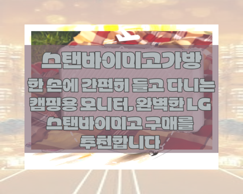 스탠바이미고가방, 한 손에 간편히 들고 다니는 캠핑용 모니터, 완벽한 LG 스탠바이미고 구매....