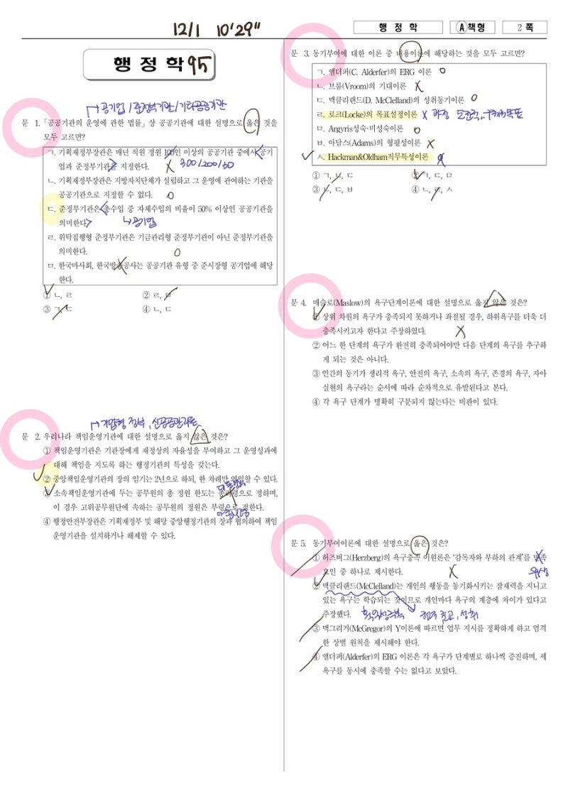 [신용한 행정학 진도별 모의고사] 5회