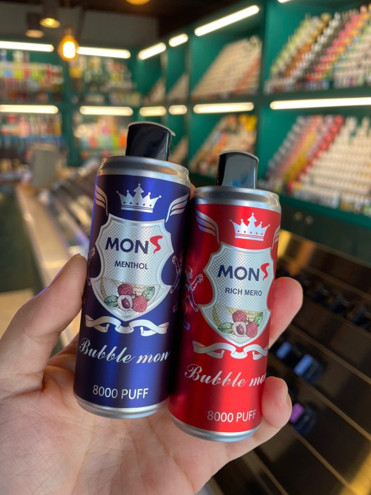  대용량 일회용 전자담배 15ML 8000PUFF 버블몬 비어 가성비 최고!