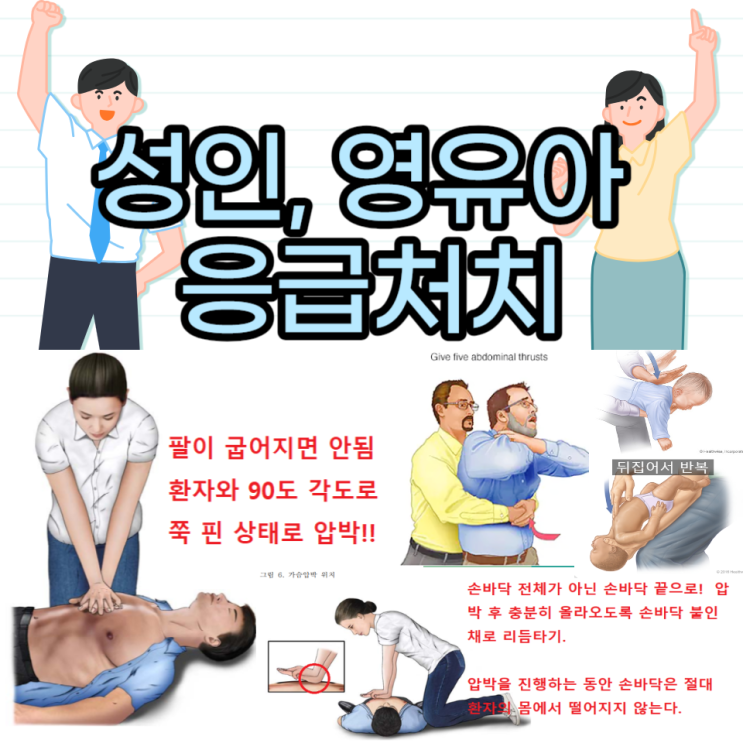 <b>간호사</b> <b>심폐소생술</b> 및 성인,영유아 하임리히 방법 응급처치 정리