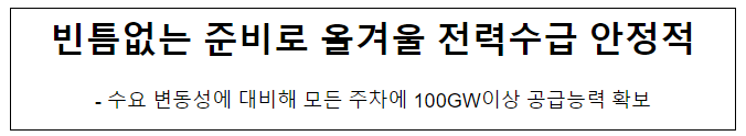 빈틈없는 준비로 올겨울 전력수급 안정적 빈틈없는 준비로 올겨울 전력수급 안정적