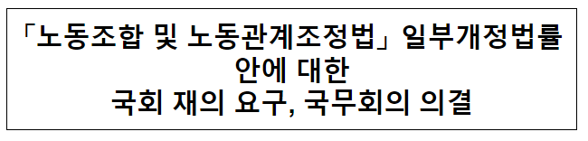 「노동조합 및 노동관계조정법」 일부개정법률안에 대한국회 재의 요구, 국무회의 의결