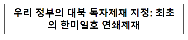 우리 정부의 대북 독자제재 지정 우리 정부의 대북 독자제재 지정
