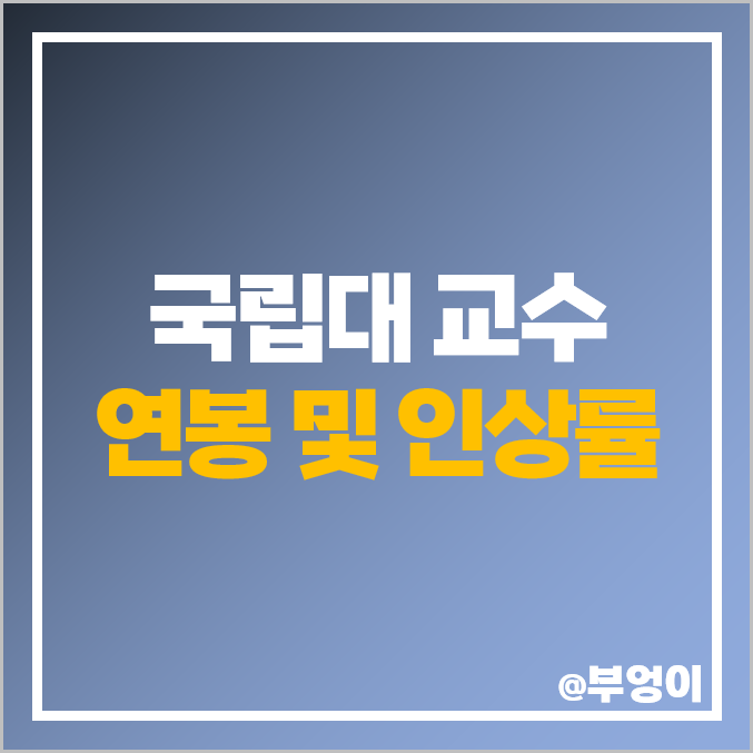 국립대 교수 연봉 교육 공무원 월급 봉급표 초임 초봉 인상률 국립대 교수 연봉 교육 공무원 월급 봉급표 초임 초봉 인상률