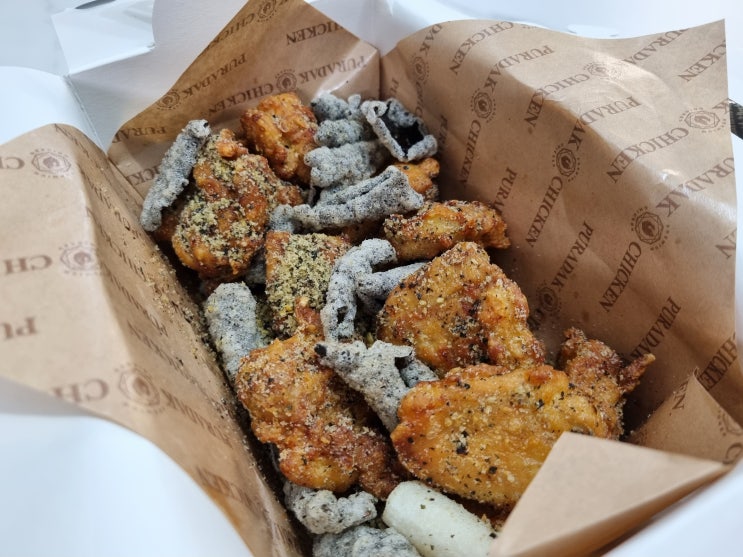  푸라닭 순살 김미바삭치킨 배달 후기