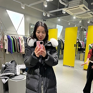럭키슈에뜨 폭스퍼 구스 롱패딩 #LYUCW23500BKX