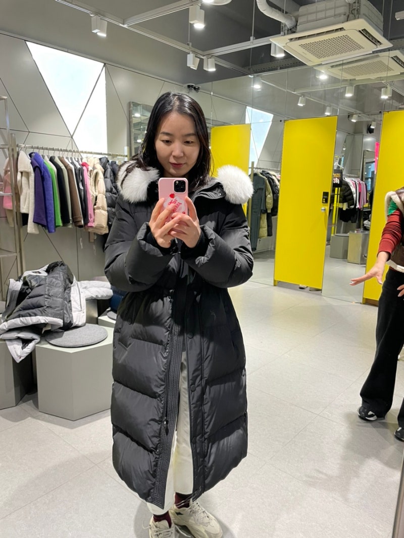 럭키슈에뜨 폭스퍼 구스 롱패딩 #LYUCW23500BKX