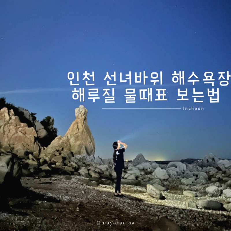 인천 영종도 선녀바위 해수욕장 해루질 포인트 물때표 보는방법 야간 해루질 준비물