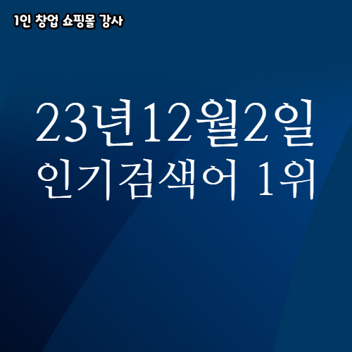 2023년 12월 2일 네이버쇼핑 분야별 인기 검색어 1위