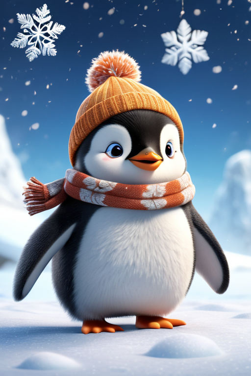  스테이블 디퓨전(Stable Diffusion)을 이용한 이미지 생성사례 / Chubby Penguin / 디지털콘텐츠규레이터 황선웅