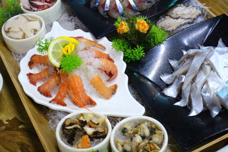  서귀포 횟집 맛집 성산 오션뷰 고등어회 갈치회 딱새우 포장, 신산포구자연산횟집