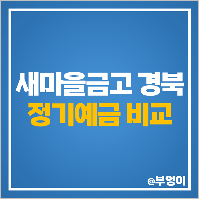 경북 새마을금고 정기예금 금리 비교 이자 높은 특판 추천 경북 새마을금고 정기예금 금리 비교 이자 높은 특판 추천