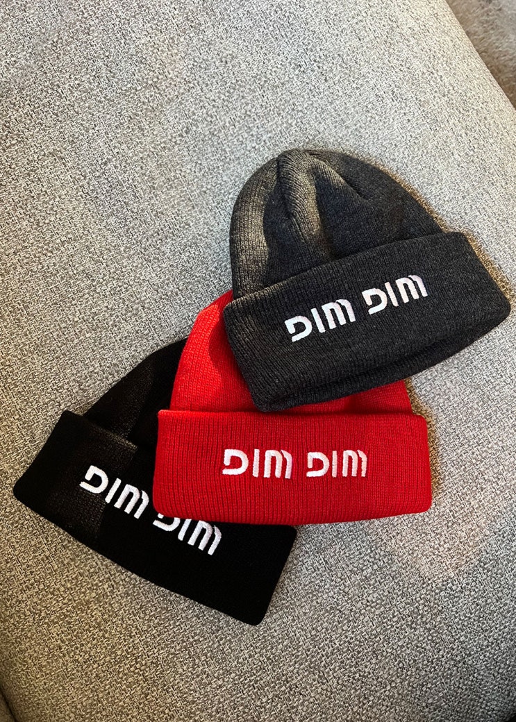  DIM DIM 딤딤이 로고 비니 / DIMDIMe Logo Beanie Charcoal gray