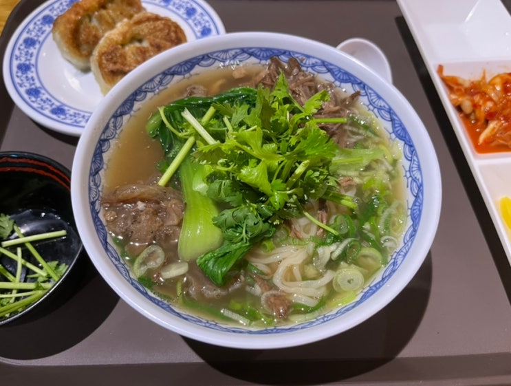  가든파이브 현대시티몰 맛집 란콰이펑 누들, 청경채 도가니 양지탕면 & 군만두 세트 후기!