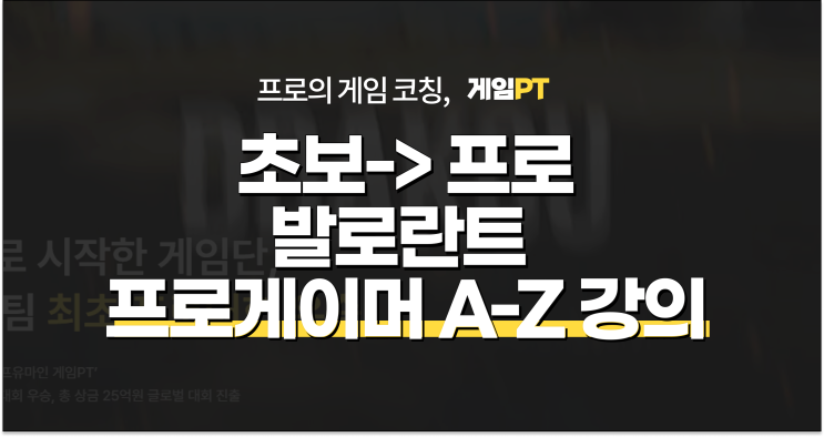  초보-> 프로가 가능하다고? 발로란트 프로게이머의 A-Z 강의