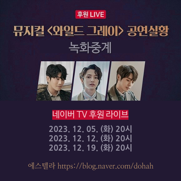  뮤지컬 와일드 그레이 공연 실황 중계 후원 라이브