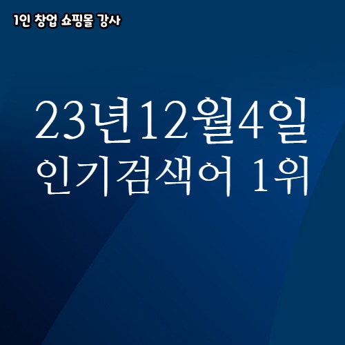 2023년 12월 4일 네이버쇼핑 분야별 인기 검색어 1위