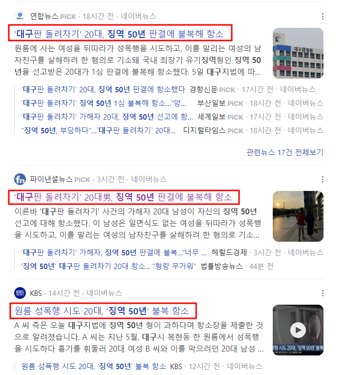  '대구판 돌려차기' 20대 징역 50년 판결에 과하다 항소