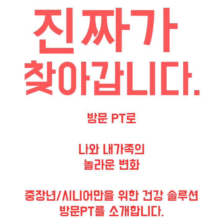  은퇴 후 50년을 위한 중장년 시니어 방문 피티 pt