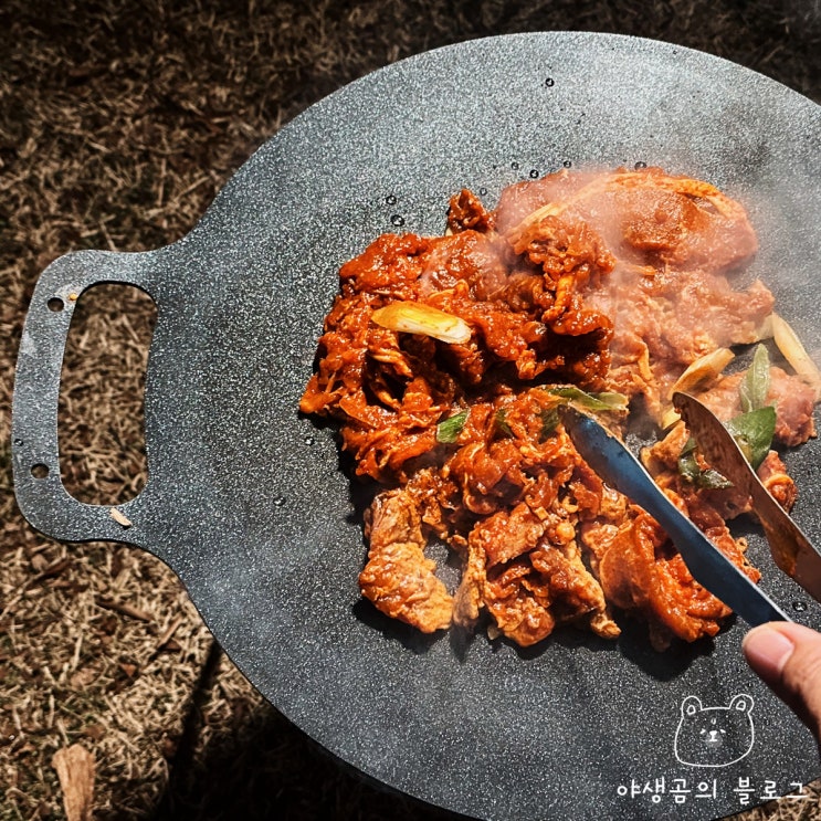  코팅 무쇠그리들 요리하기 좋은 가성비 캠핑그리들 추천