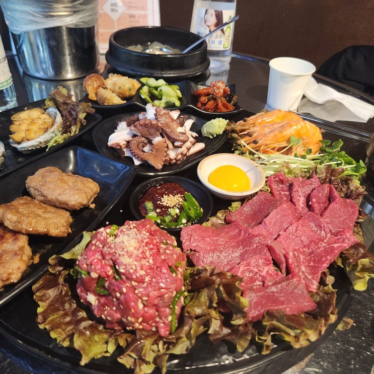  [장한평 술집]주한상_ 한우 육사시미와 신선산 해산물을 같이 먹을 수 있는 술집