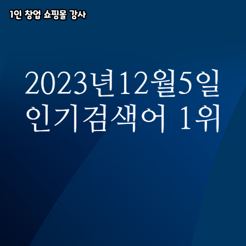 2023년 12월 5일 네이버쇼핑 분야별 인기 검색어 1위