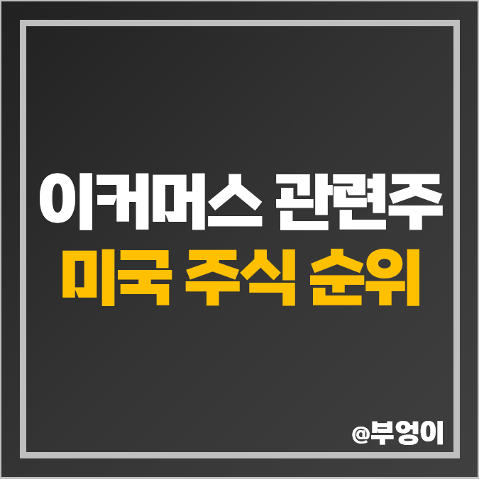 미국 이커머스 관련주 순위 아마존 주식 EBAY 쿠팡 주가