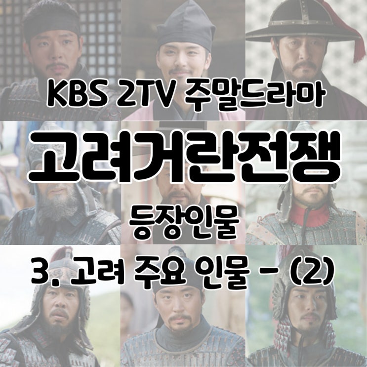 고려 거란 전쟁 등장인물 김숙흥 김종현 유방 대도수 원종석 하공진 탁사정 조원 최충 - 3.고려 주요인물 - (2)