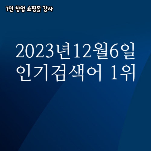 2023년 12월 6일 네이버쇼핑 분야별 인기 검색어 1위