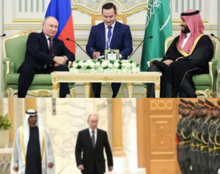  <b>푸틴</b>, UAE 방문 마치고 전투기 호위 받으며 <b>사우디</b>에 도착