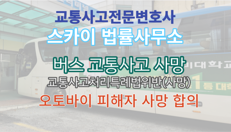  [버스교통사고] 대형 차량 운전자 시야 사각지대_사망사건 합의