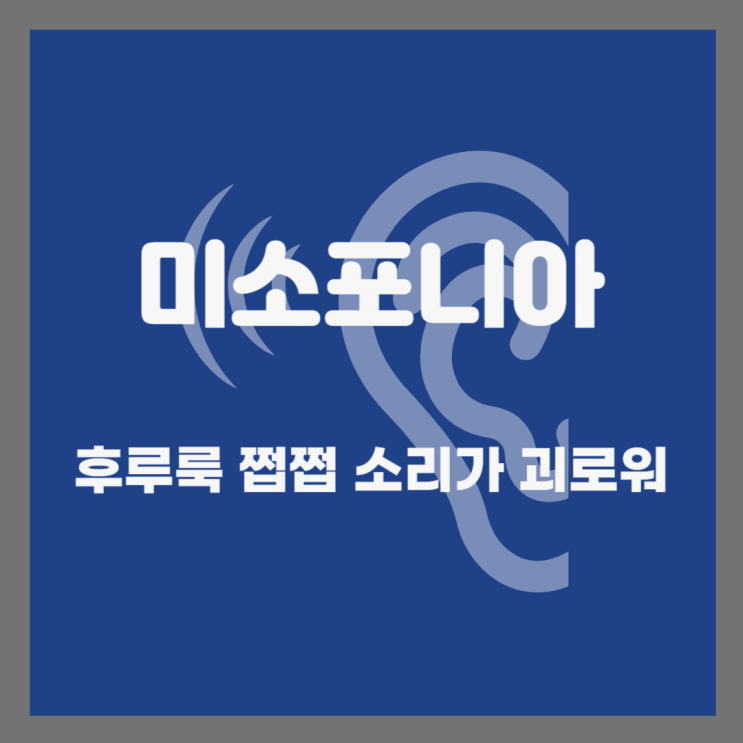  후루룩 쩝쩝 소리가 괴로워! 미소포니아에 대해 알아보기