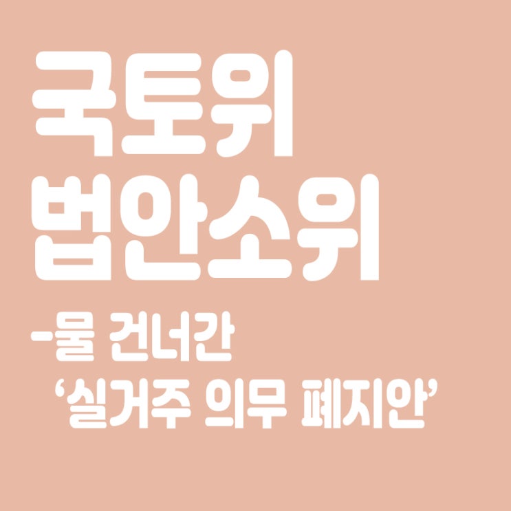  국토위 법안소위,물 건너간 '실거주 의무 폐지안',법안소위 한번 더?