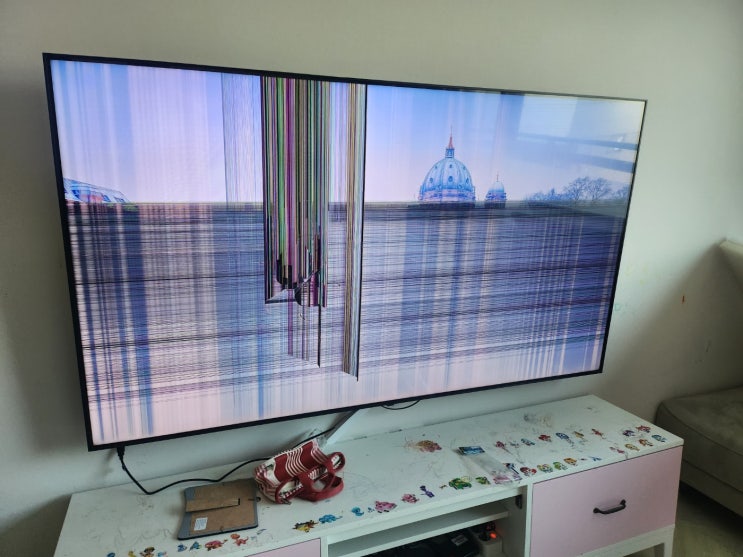  티비 화면이 파손됐어요 55인치 엘지 TV 액정 수리 패널 교체 진행