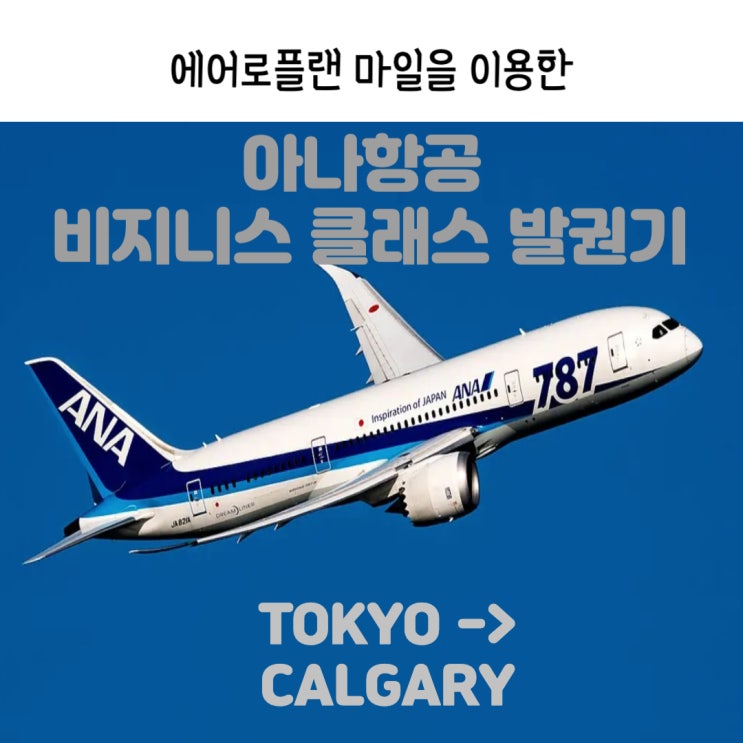  [비지니스 발권기] 에어로플랜을 이용한 아나항공(NH) 도쿄-캘거리(HND-YYC) 구간 오랜만에 비지니스 클래스 발권기^^