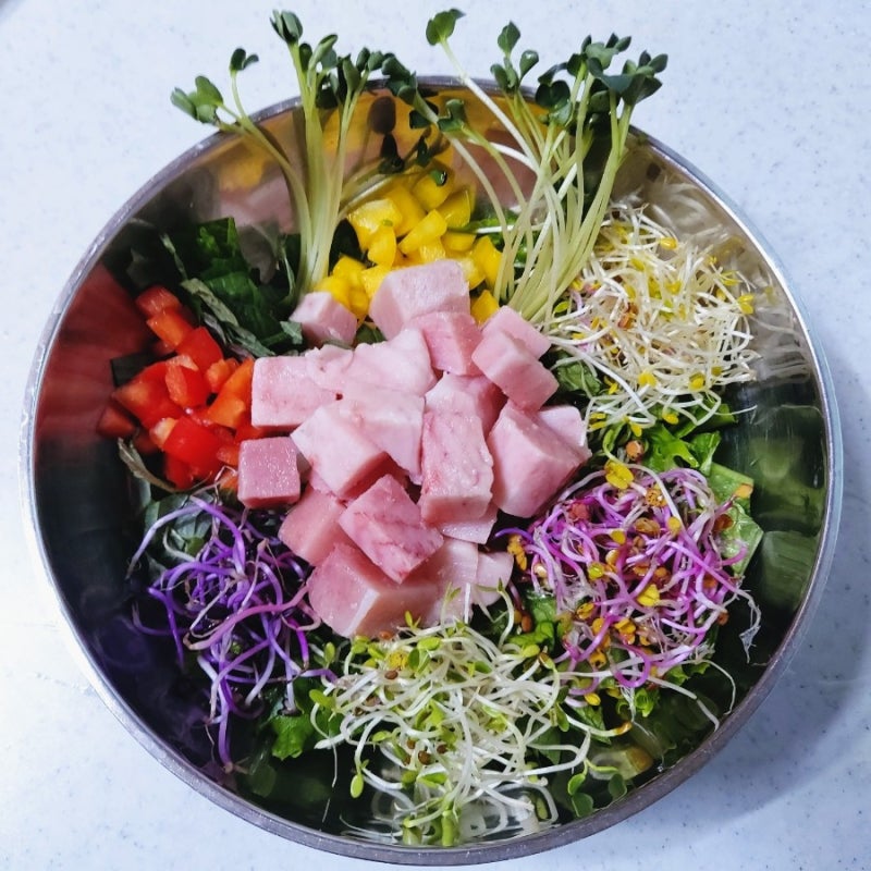 채소 듬뿍 살찔 염려 없는 쉽고 간편한 회 덮밥 황금 레시피 참치 회덮밥 만드는 법