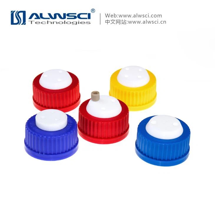  [ALWSCI] Safety Caps GL45 Bottle용 1/4-28 UNF 나산 포함 HPLC용 cap sample 병