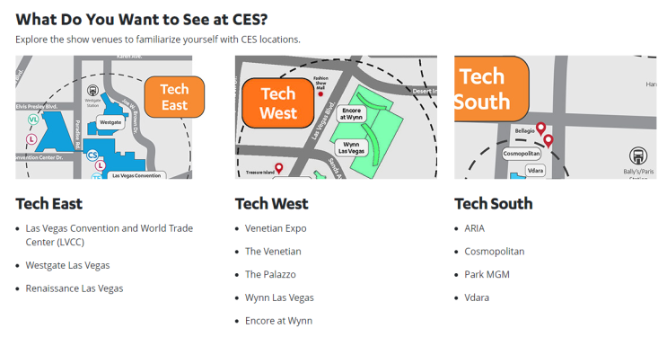 CES 2024 전시장 지도 floor map