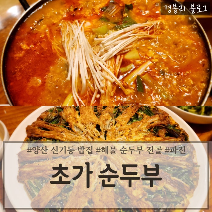  양산 신기동 현지인 맛집 해물순두부 전골과 파전 후기 '초가 순두부'