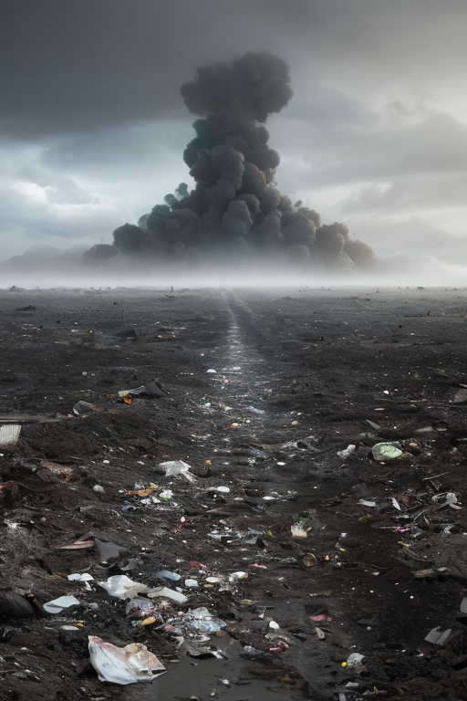 [Ai Greem] 환경 오염 037: 쓰레기와 양심 주제 Ai 무료 실사화 이미지