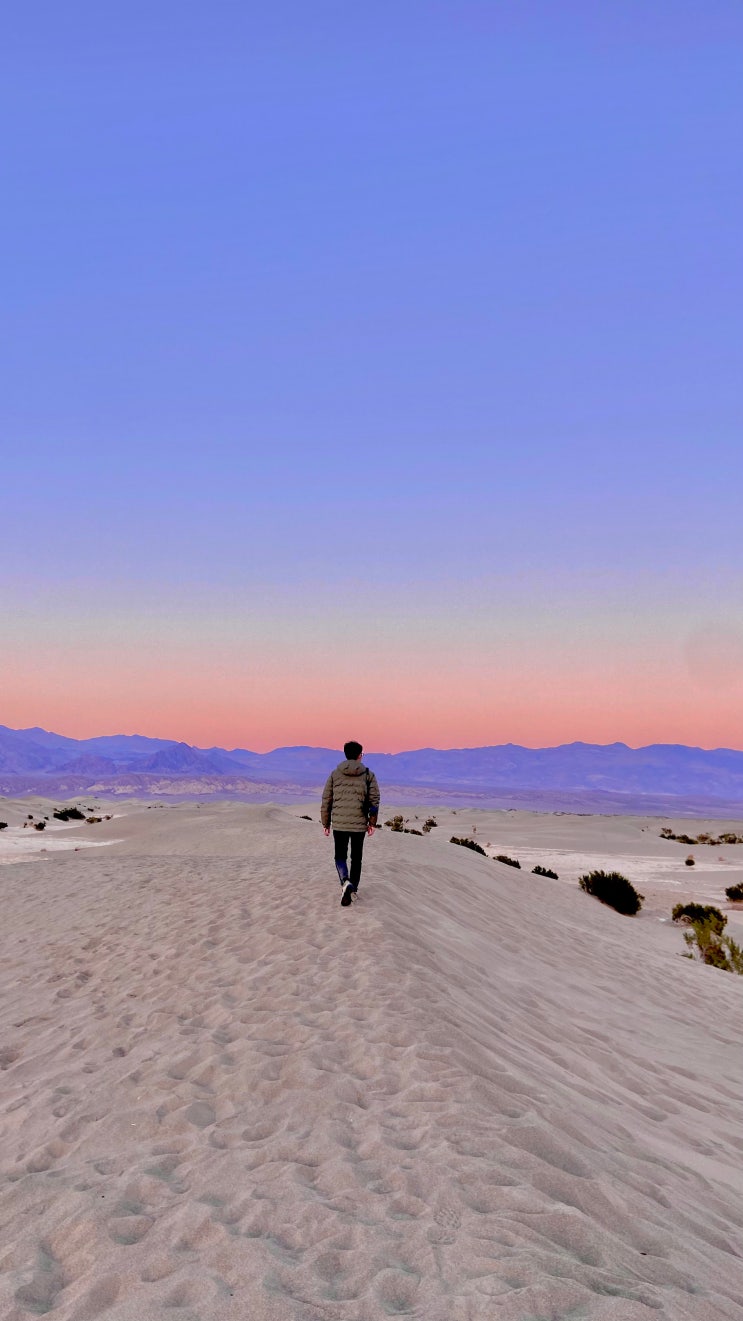  [샌프란↔데스밸리] 미서부 로드트립 Day3-⑦ Sun Set at Mesquite Flat Sand Dunes 메스키테 플랫 샌드 듄스에서 보는 일몰