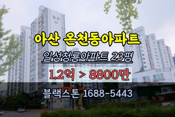 아산 온천동아파트 경매 일성청룡아파트 23평