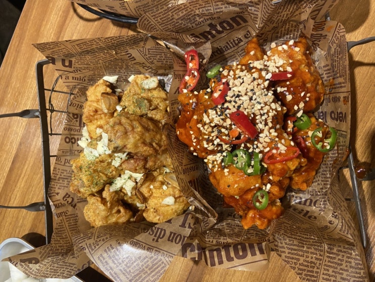  제주 산방산 치킨 제주마농이 들어간 치킨 푸짐해