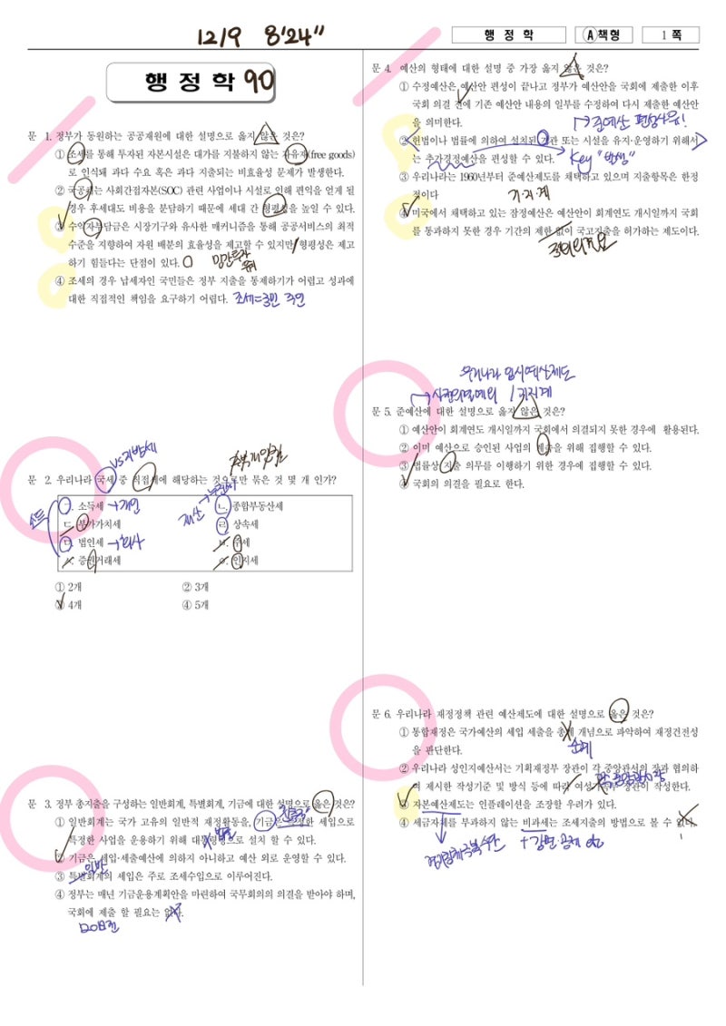 [신용한 행정학 진도별 모의고사] 7회
