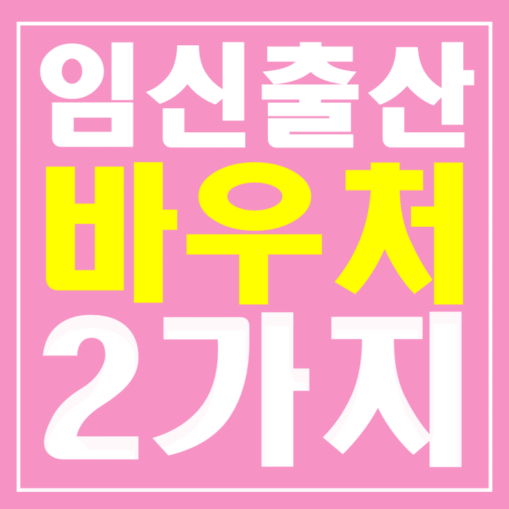  임신출산바우처 2가지! 여성 분들이라면 꼭 알아야 하는 제도!