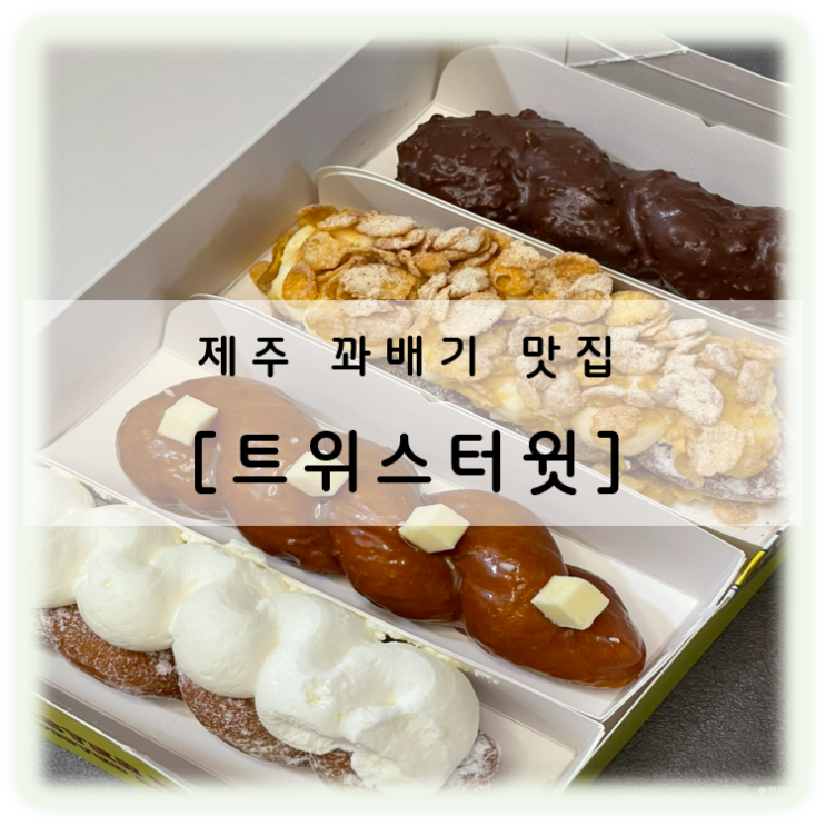  제주시 시청 디저트 맛집 트위스터윗 크림꽈배기 포장