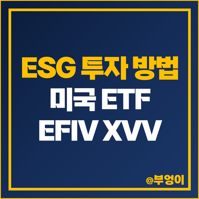 ESG 투자 방법 미국 S&P500 ETF EFIV XVV 주가 배당