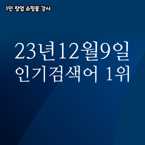 2023년 12월 9일 네이버쇼핑 분야별 인기 검색어 1위