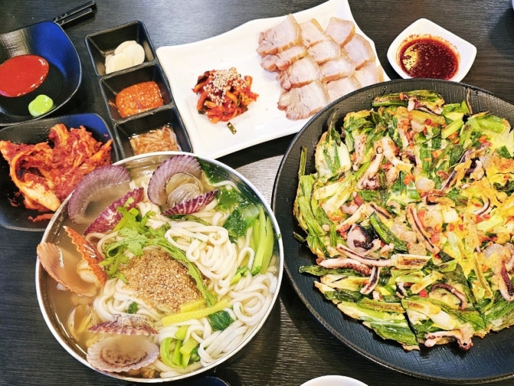 대구 칼국수 맛집 다사 장수 칼국수 별미 해물파전 조개칼국수